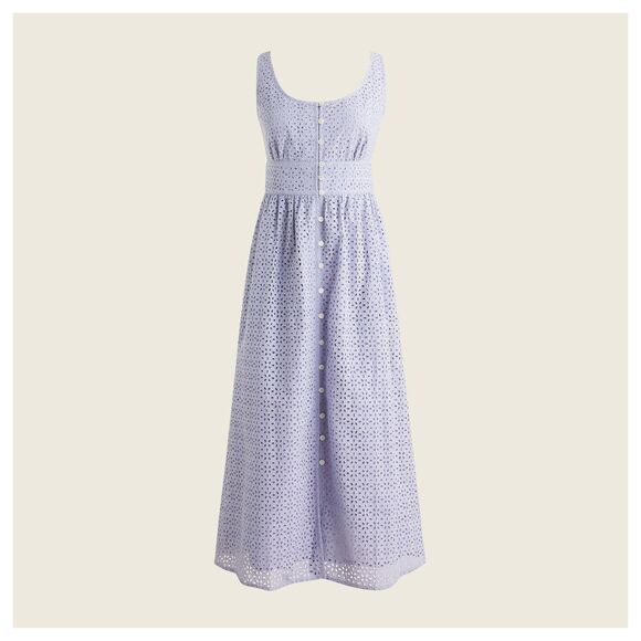6P Button-Front Eyelet Dress - Picture 1 of 5